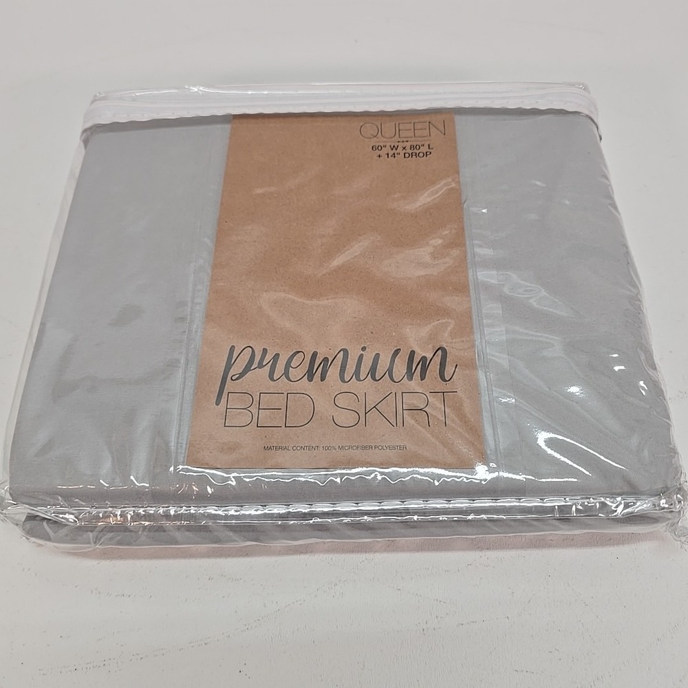 Premium Luxury by Kaycie Gray Hotel Collection Bed Skirt w/14" Drop Light Gray